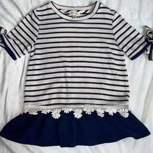 Girls relaxed peplum striped top